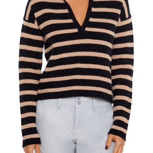Striped Rib-Knit Sweater