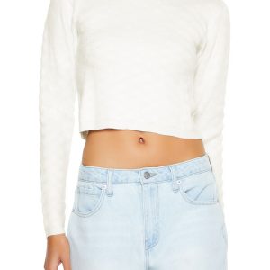 Textured Cropped Sweater