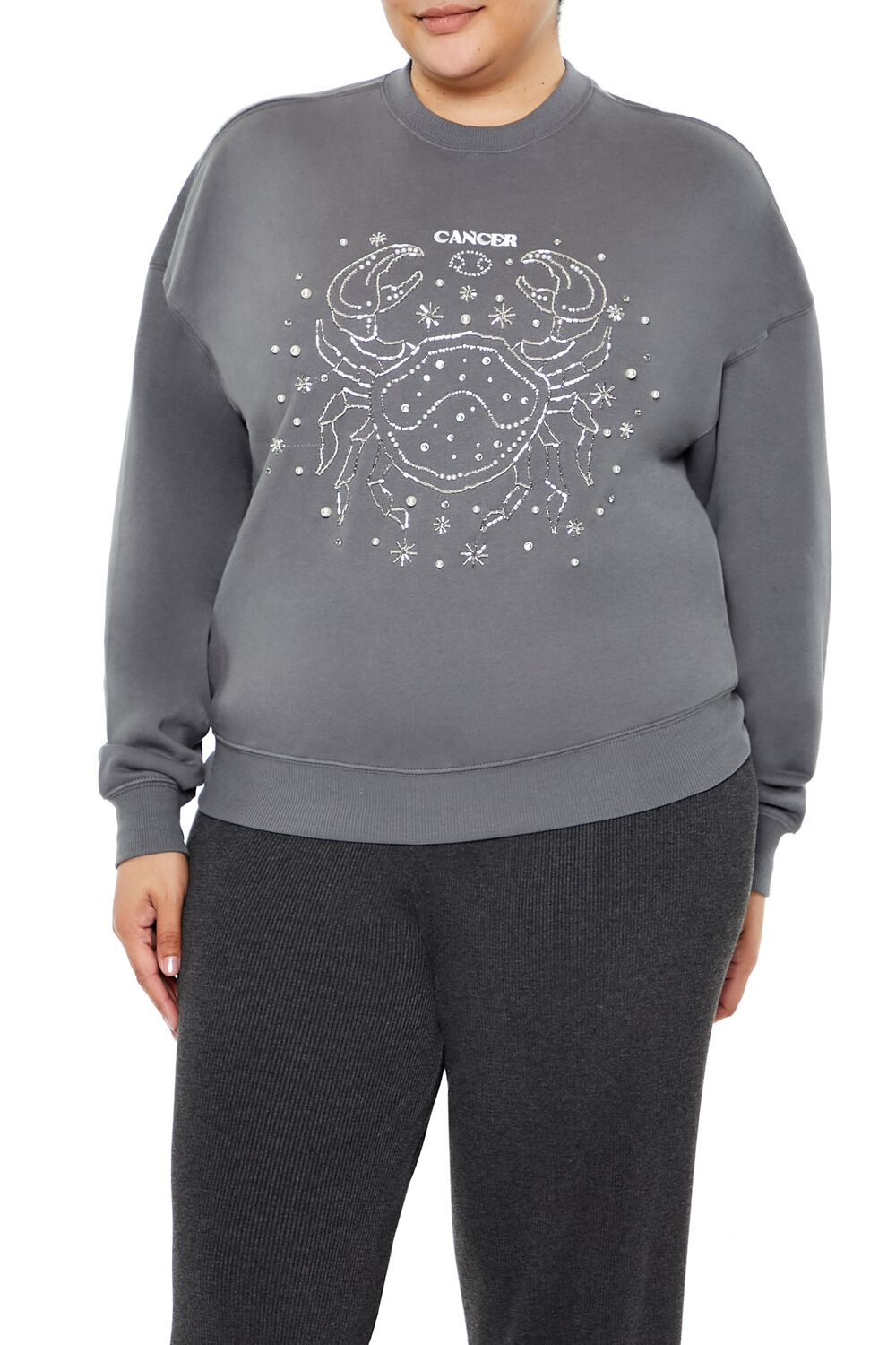 Plus Size Beaded Cancer Pullover