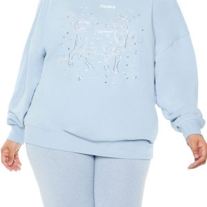 Plus Size Beaded Taurus Pullover