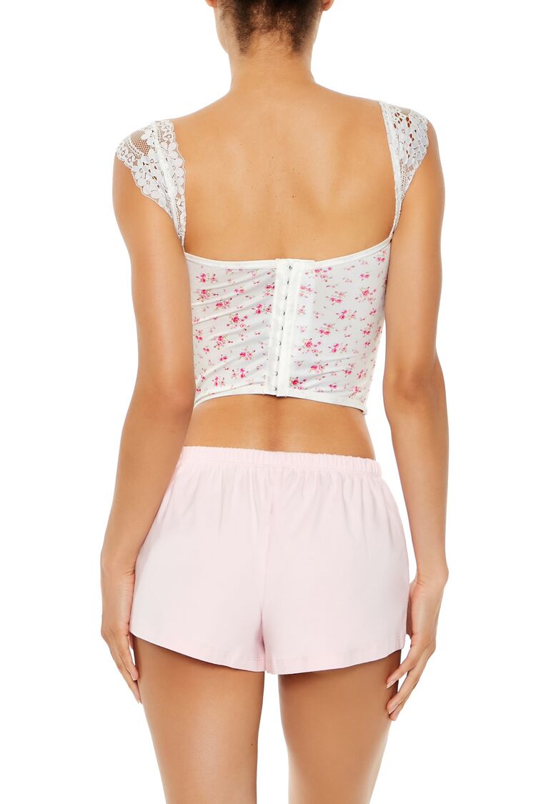 Floral Lingerie Corset Crop Top - Image 5