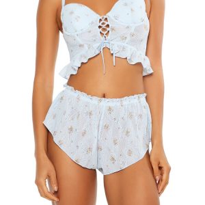 Floral Flounce Lingerie Corset Cami