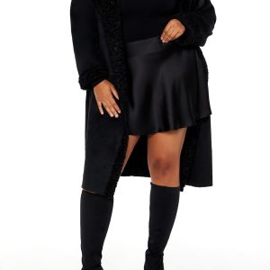 Faux Shearling & Suede Coat