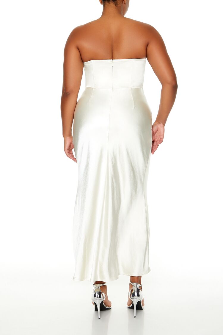 Plus Size Lace-Up Corset Maxi Dress - Image 4