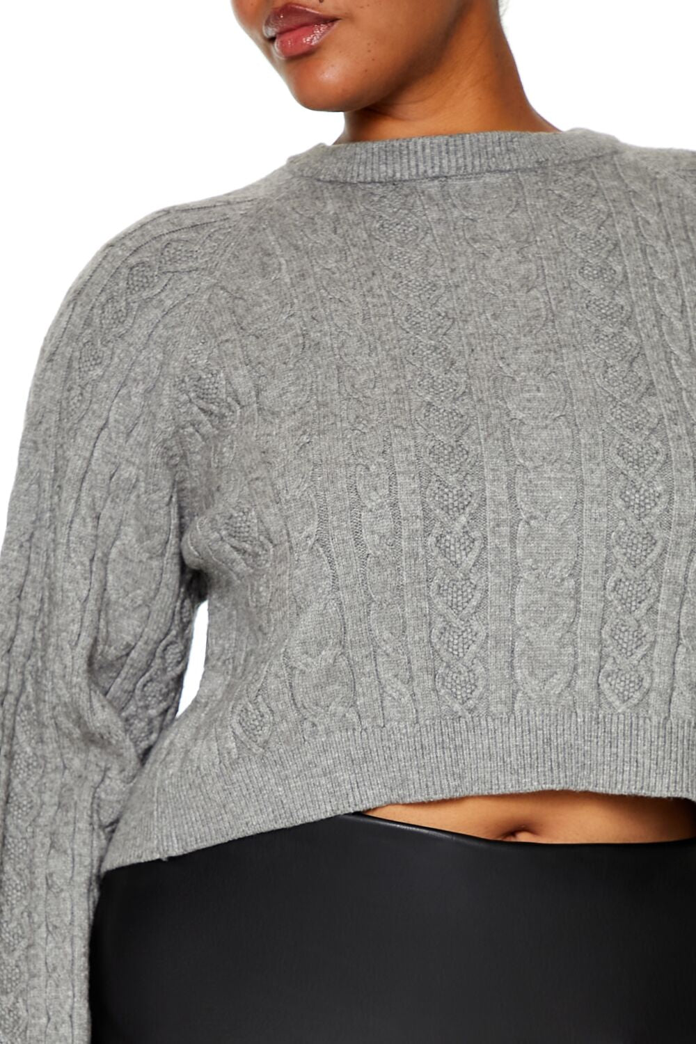 Plus Size Cropped Bow Sweater - Image 3