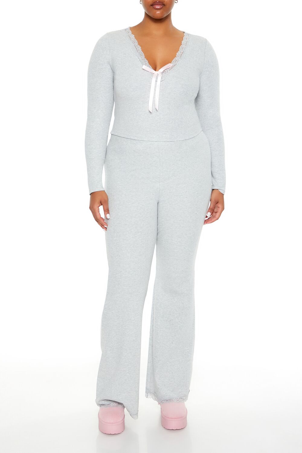 Plus Size Lace-Trim Crop Top - Image 2