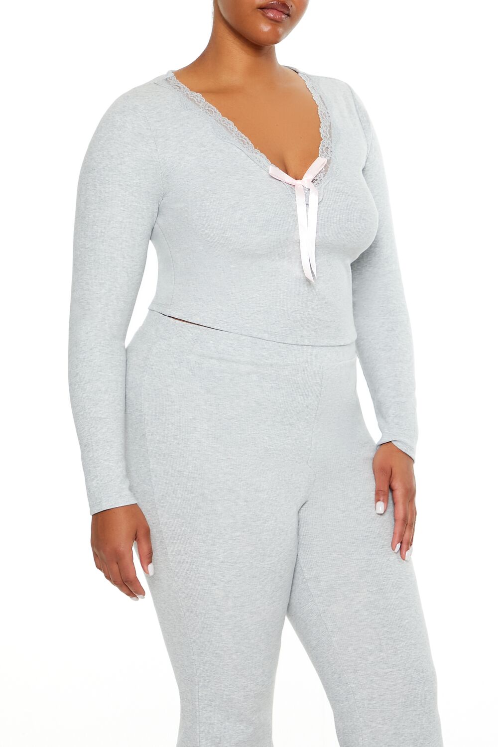 Plus Size Lace-Trim Crop Top - Image 4