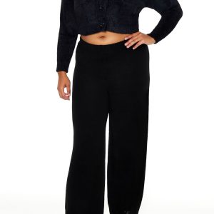 Plus Size Wide-Leg Sweater-Knit Pants