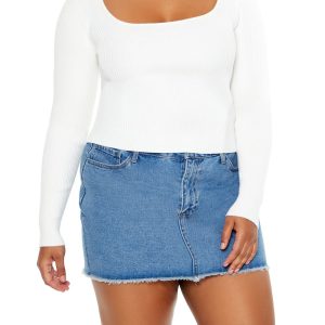 Plus Size Ribbed Sweater-Knit Top