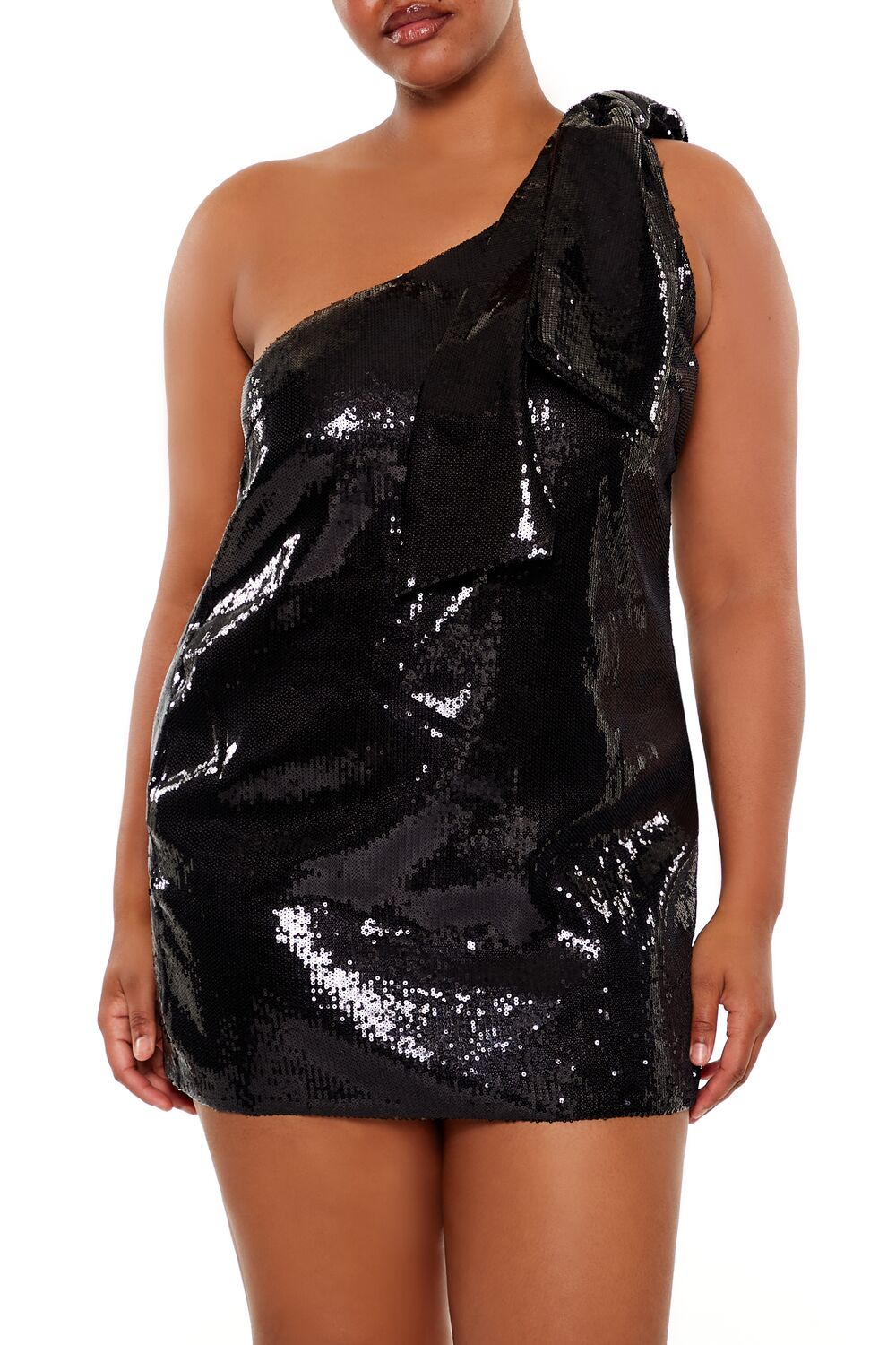 Plus Size Sequin Tie-Strap Mini Dress - Image 2