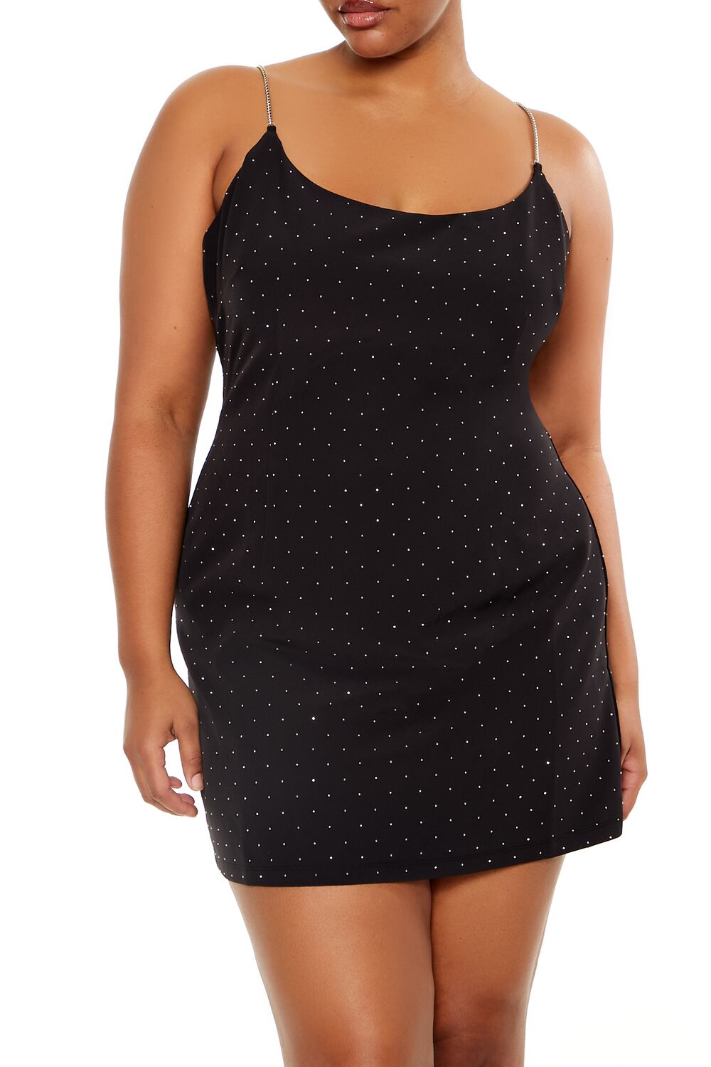 Plus Size Rhinestone Cami Mini Dress - Image 2
