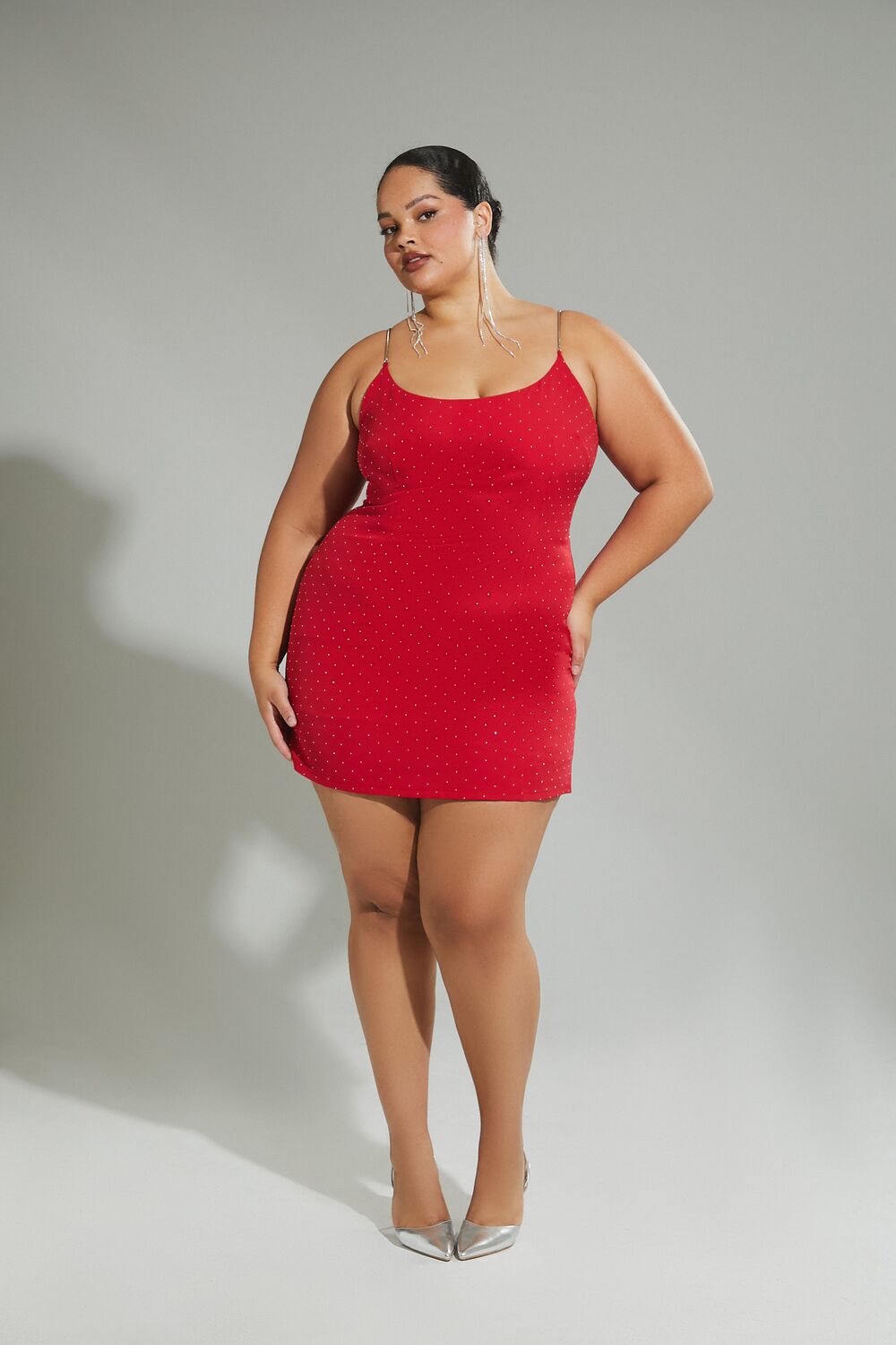 Plus Size Rhinestone Cami Mini Dress - Image 6