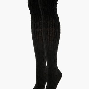 Crochet Lace Thigh-High Socks