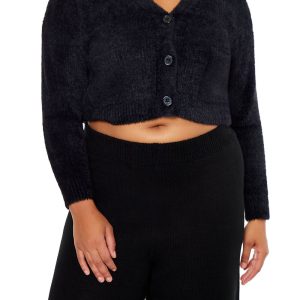 Plus Size Rib-Knit Cardigan Sweater