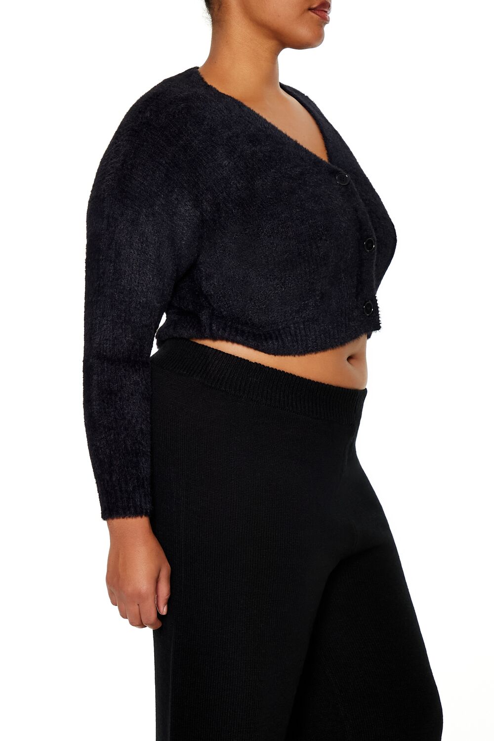 Plus Size Rib-Knit Cardigan Sweater - Image 4