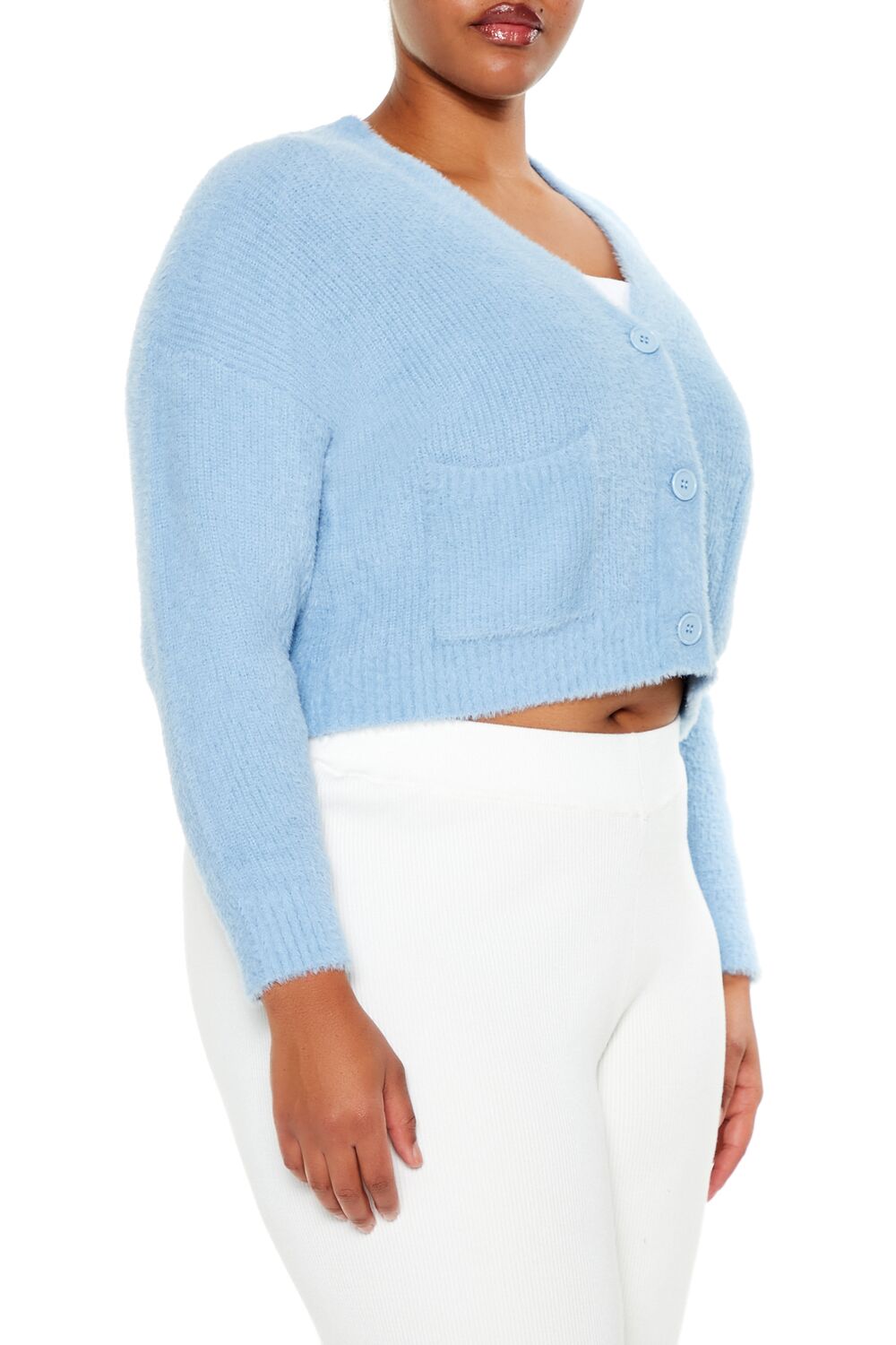 Plus Size Rib-Knit Cardigan Sweater - Image 14