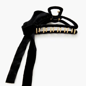 Velvet Bow Claw Hair Clip