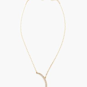 Rhinestone Crescent Moon Necklace