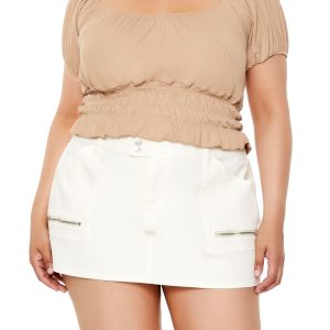 Plus Size Ribbed Knit Crop Top