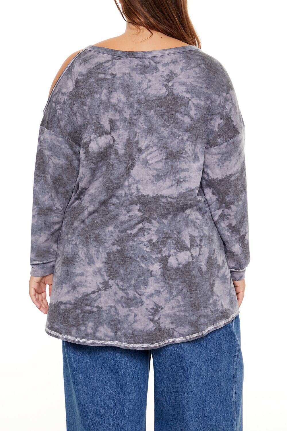 Plus Size Tie-Dye Cutout Oversized Top - Image 5