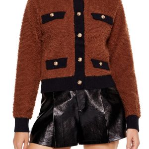 Two-Tone Cardigan Sweater