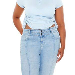 Plus Size Drawstring Polo Shirt