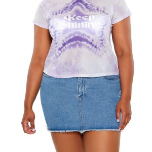 Plus Size Keep Shining Tie-Dye Tee