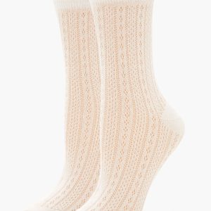 Pointelle Knit Crew Socks