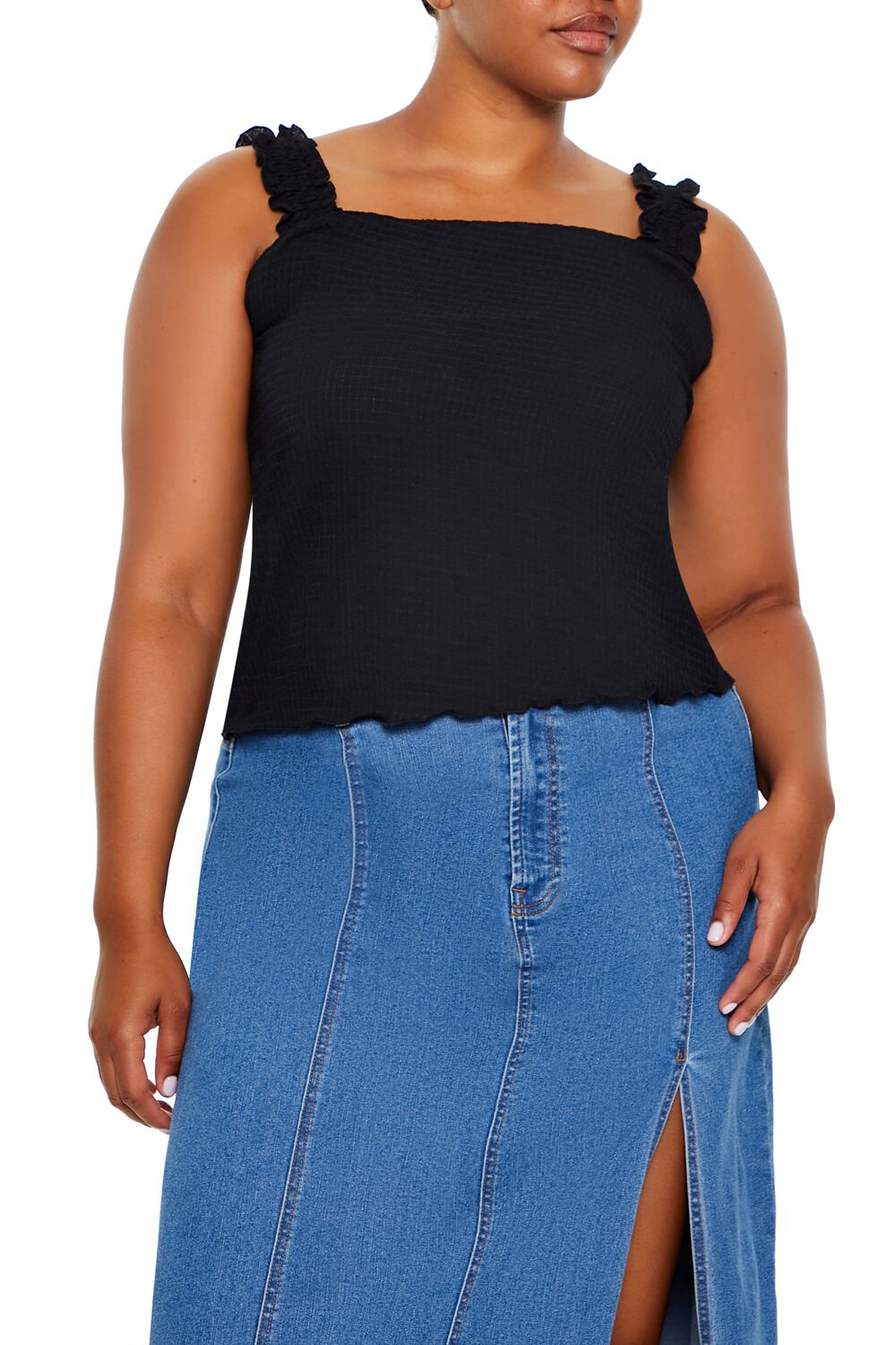 Plus Size Ruffle-Strap Tank Top