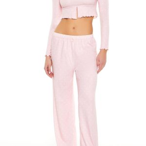 Polka Dot Bow Pajama Crop Top