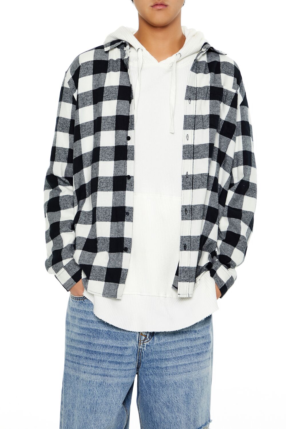 Plaid Curved-Hem Shirt - Image 6