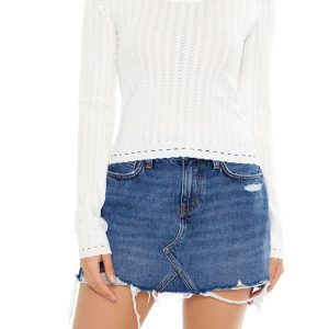 Pointelle Rosette Top