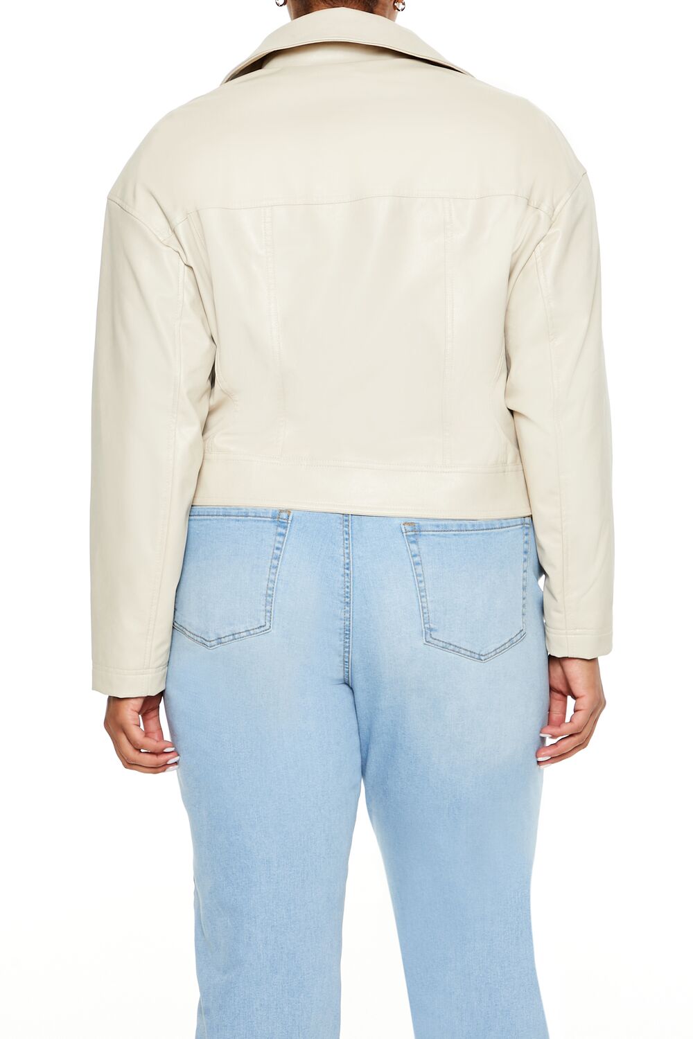 Plus Size Faux Leather Jacket - Image 5