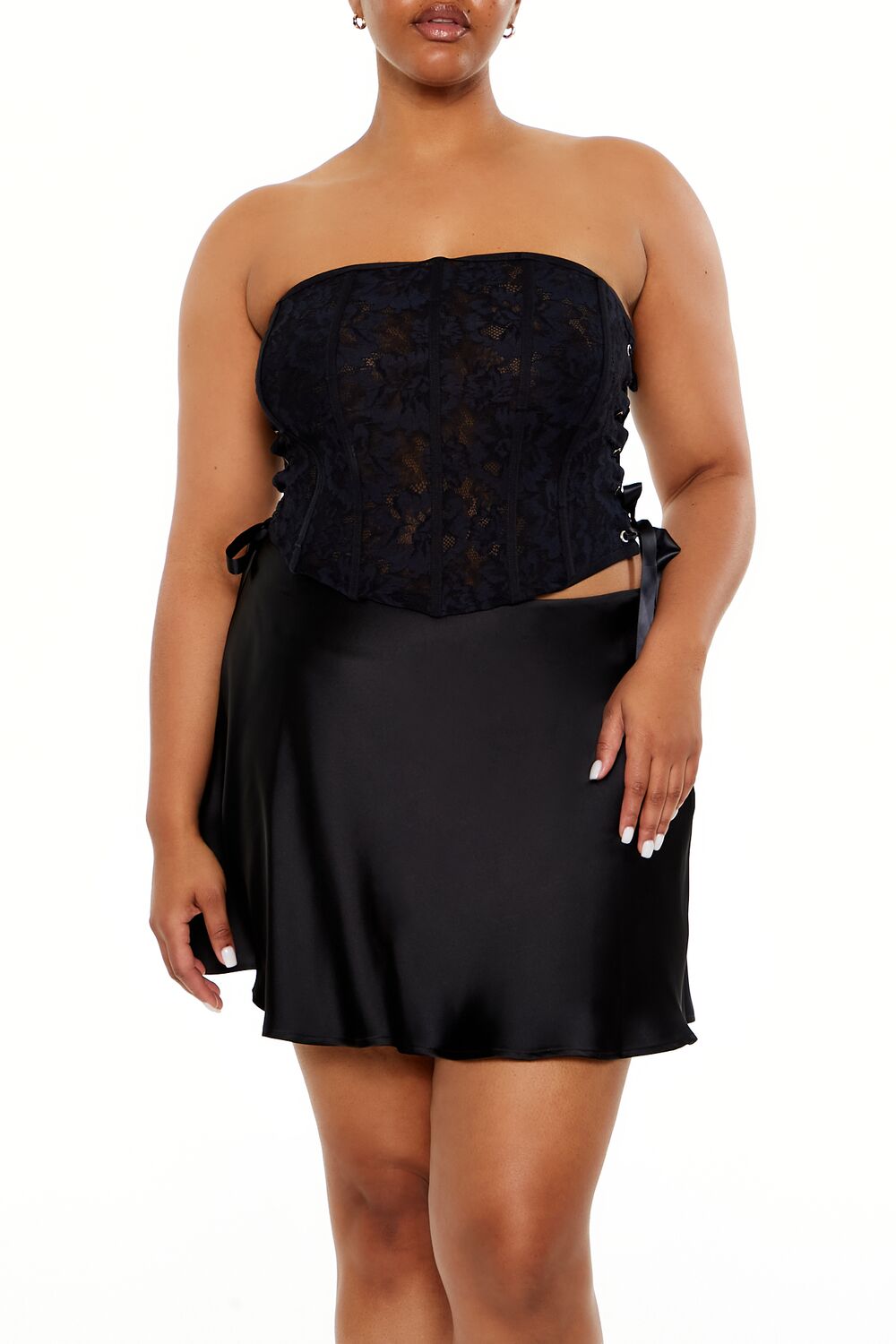 Plus Size Lace-Up Tube Top