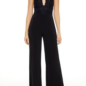 Lace Halter Wide-Leg Jumpsuit