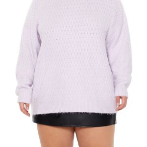 Plus Size Textured Drop-Sleeve Sweater