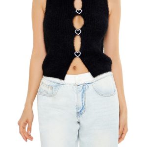 Rhinestone Heart Sweater Vest