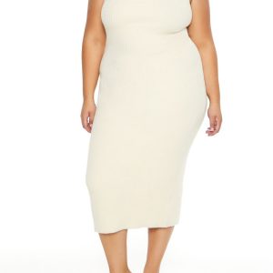 Plus Size Sweater-Knit Midi Dress