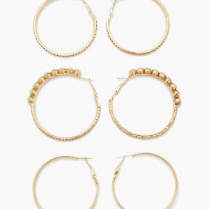 Etched Rhinestone Hoop Earrings