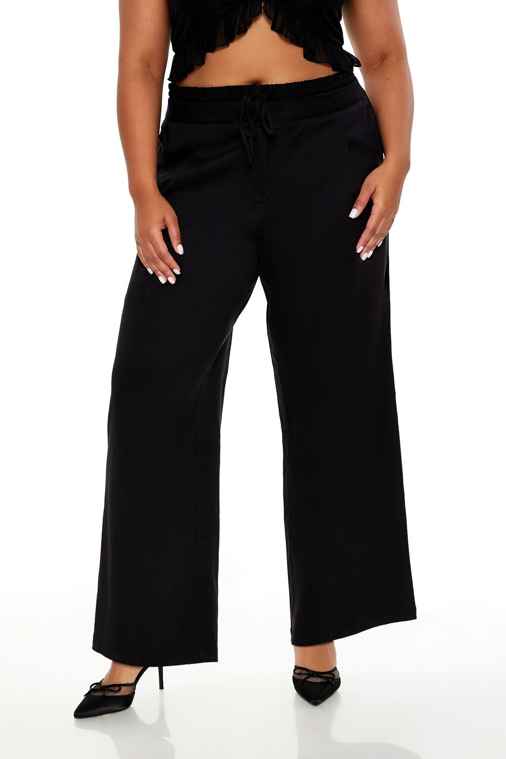 Plus Size Drawstring Straight Pants - Image 2