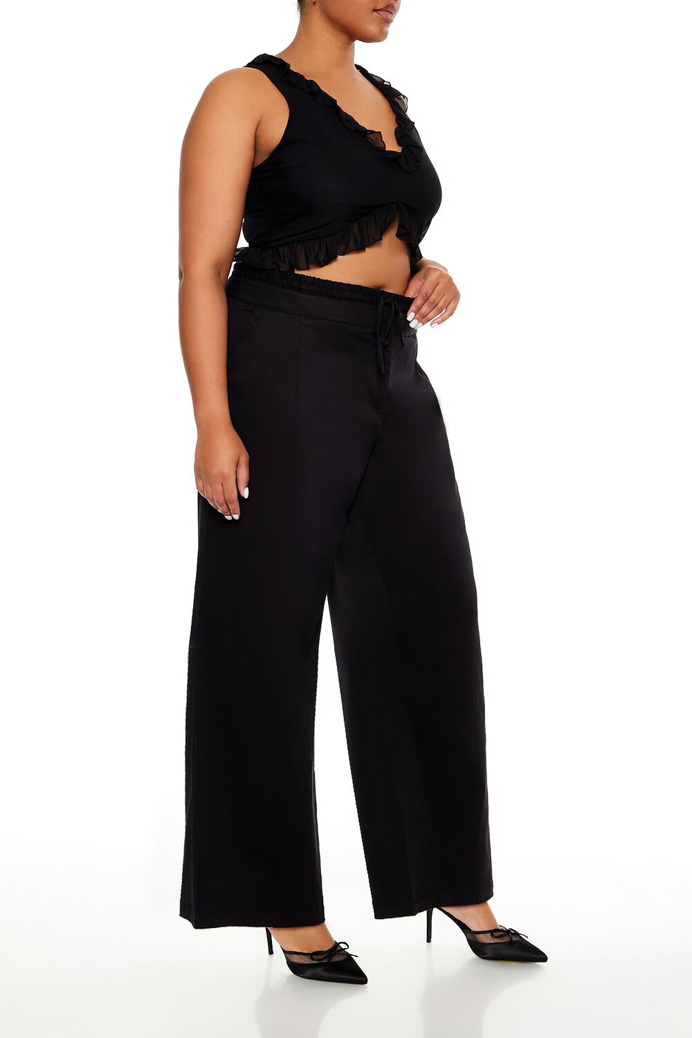 Plus Size Drawstring Straight Pants - Image 3
