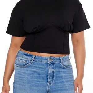 Plus Size Cropped Bustier Tee