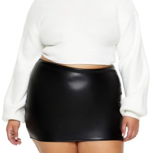 Plus Size Cropped Rib-Knit Sweater