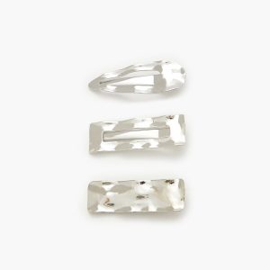 Hammered Geo Hair Clip Set