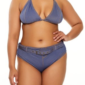 Plus Size Denim Bikini Top