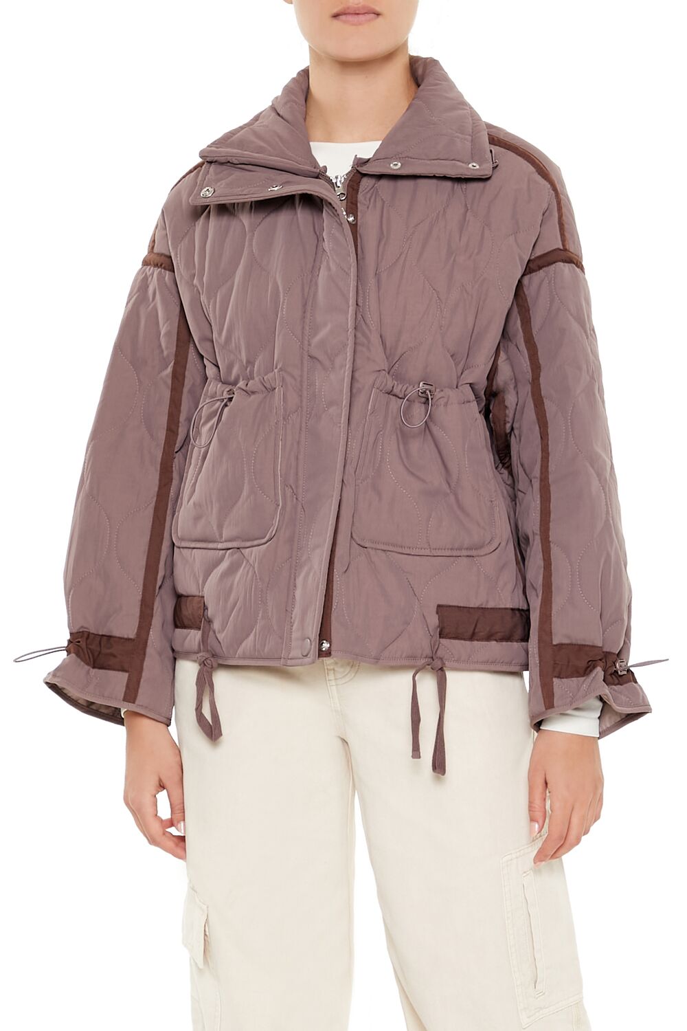 Quilted Two-Tone Puffer Jacket - Image 10