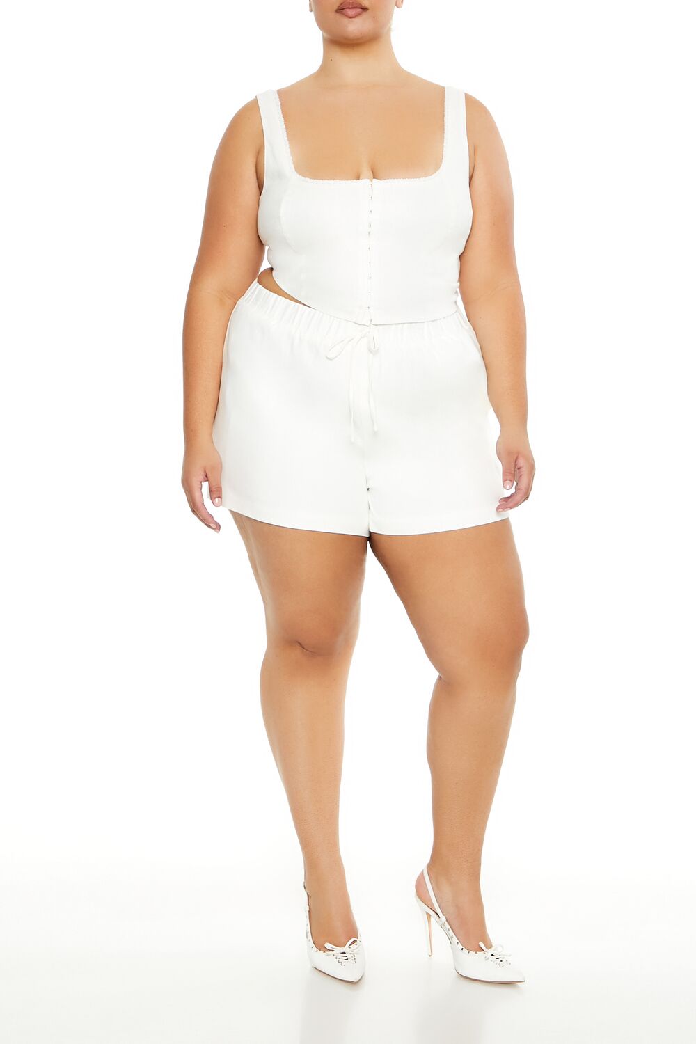 Plus Size High-Rise Pull-On Shorts