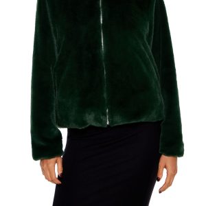 Faux Fur Zip-Up Coat