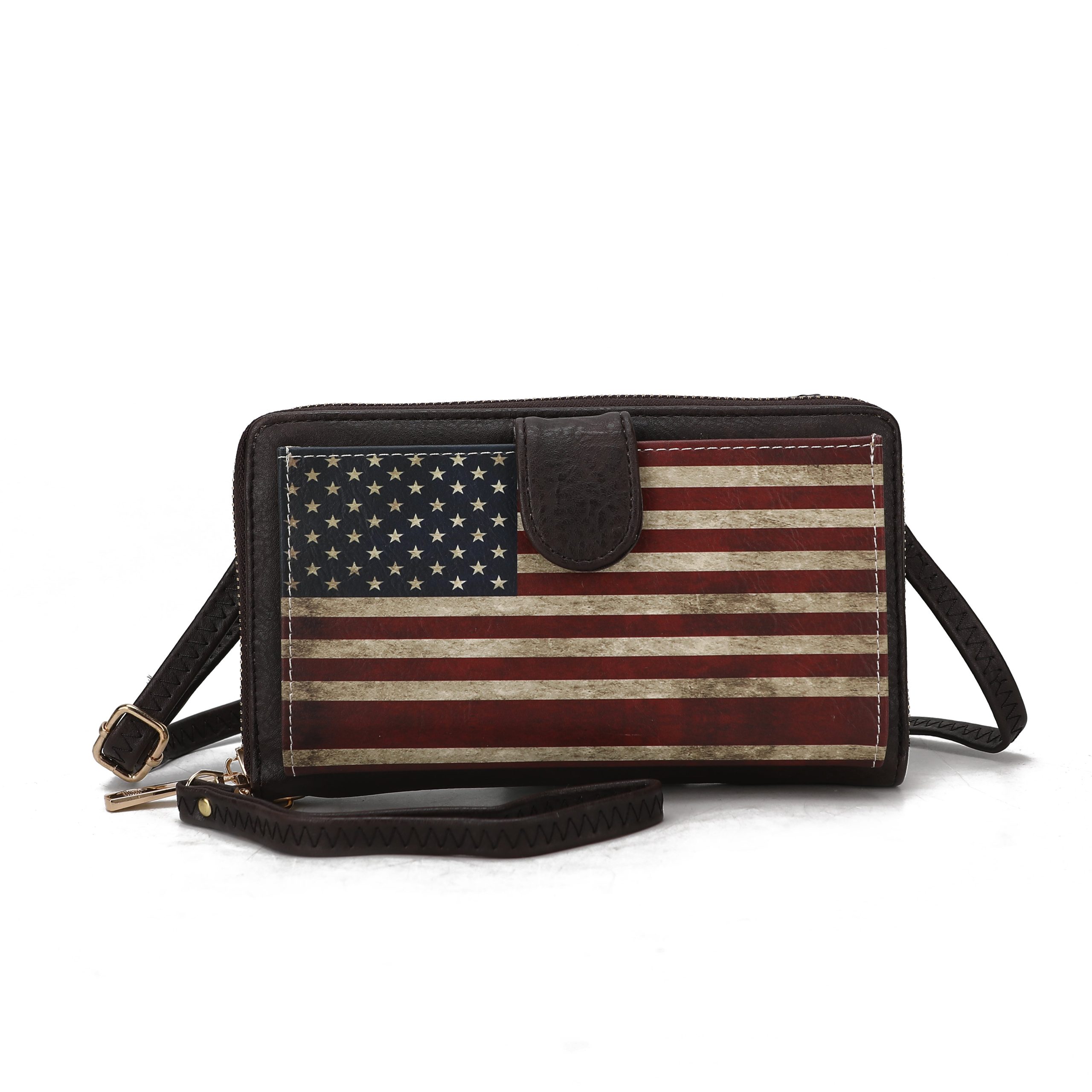 Kiara Printed Flag Phone Crossbody Bag - Image 7