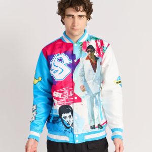 Scarface Retro Varsity Jacket - Blue